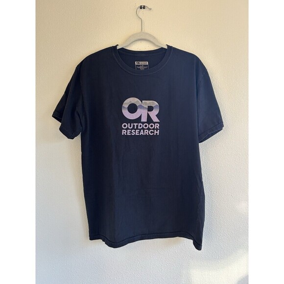 Outdoor Research T Shirt Men's Black Spell Out Logo Crewneck Organic Cotton L - Picture 3 of 9